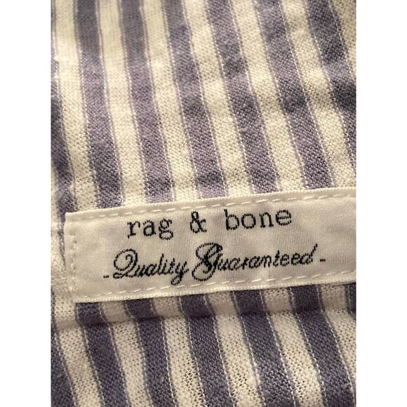 Rag & Bone Linen Blend Round Neck Tunic Top Sz 2XL Dusk Lavender Air Stripe NWT - Picture 6 of 8